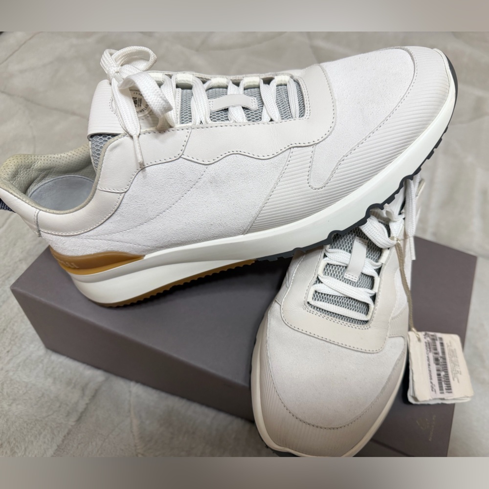 NEW! $995 Brunello Cucinelli Suede Leather Sport Sneakers Shoes 44 10.5
